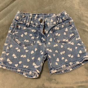 Crewcuts denim shorts with hearts, size 3